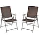 image 2 of Outsunny Folding Garden Chairs Set of 2, PE Rattan Garden Dining Chairs with Armrests, High Back and Steel Frame, Weather Resistant Outdoor Dining Furniture for Patio, Balcony, Brown