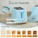 image 4 of HOMCOM Kettle and Toaster Set 1.7L Kettle & 2 Slice Toaster Set, Light Blue