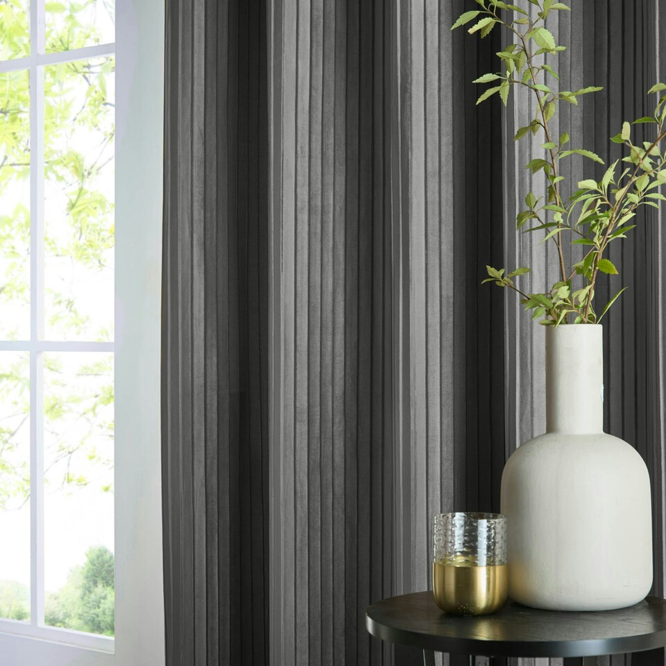 image 1 of Paoletti Corinthian Velvet Room Darkening Dove Grey Eyelet Curtains 168 x 137 cm Multi