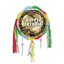 Camouflage Happy Birthday Pull String Pinata