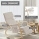 image 4 of HOMCOM Rocking Chair Recliner Armchair with Adjustable Footrest, Cream White
