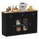 image 1 of COSTWAY Buffet Sideboard Kitchen Storage Cabinet 3 Drawers Black | Black