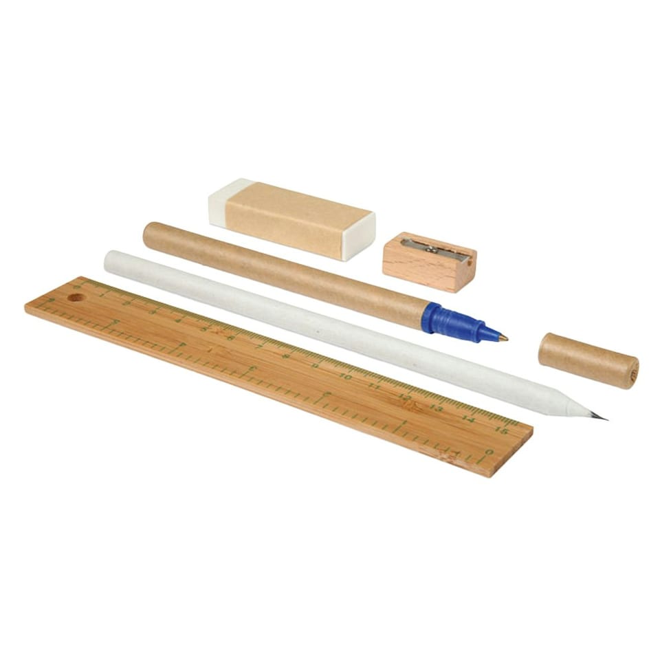 image 1 of MidOcean Ecoset Cotton Stationery Set - Beige - One Size Brown