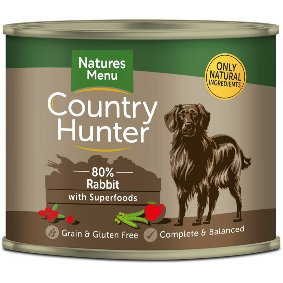 image 1 of Country Hunter Wet Dog Food Cans With Superfoods - Rabbit 6 x 600g