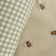 image 2 of OHS Bee Check Reversible Print Duvet Quilt Cover Bedding Set, Double - Sage Green