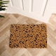 image 2 of OHS Leopard Print Coir Doormat Non Slip Door Rug | Brown | 40 x 60cm