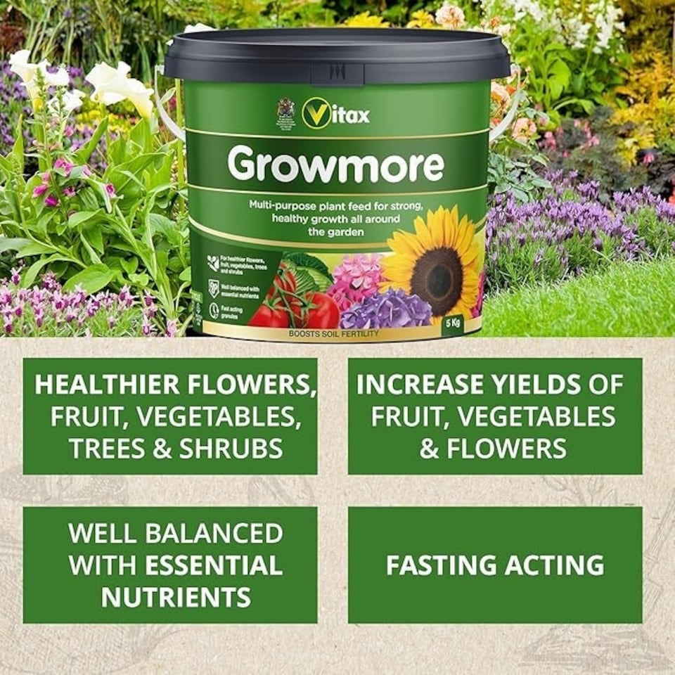 image 1 of Vitax Growmore Fertiliser, 5kg