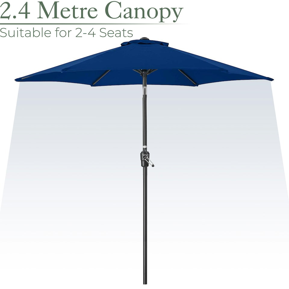 image 1 of 2.4m Crank and Tilt Parasol - Navy
