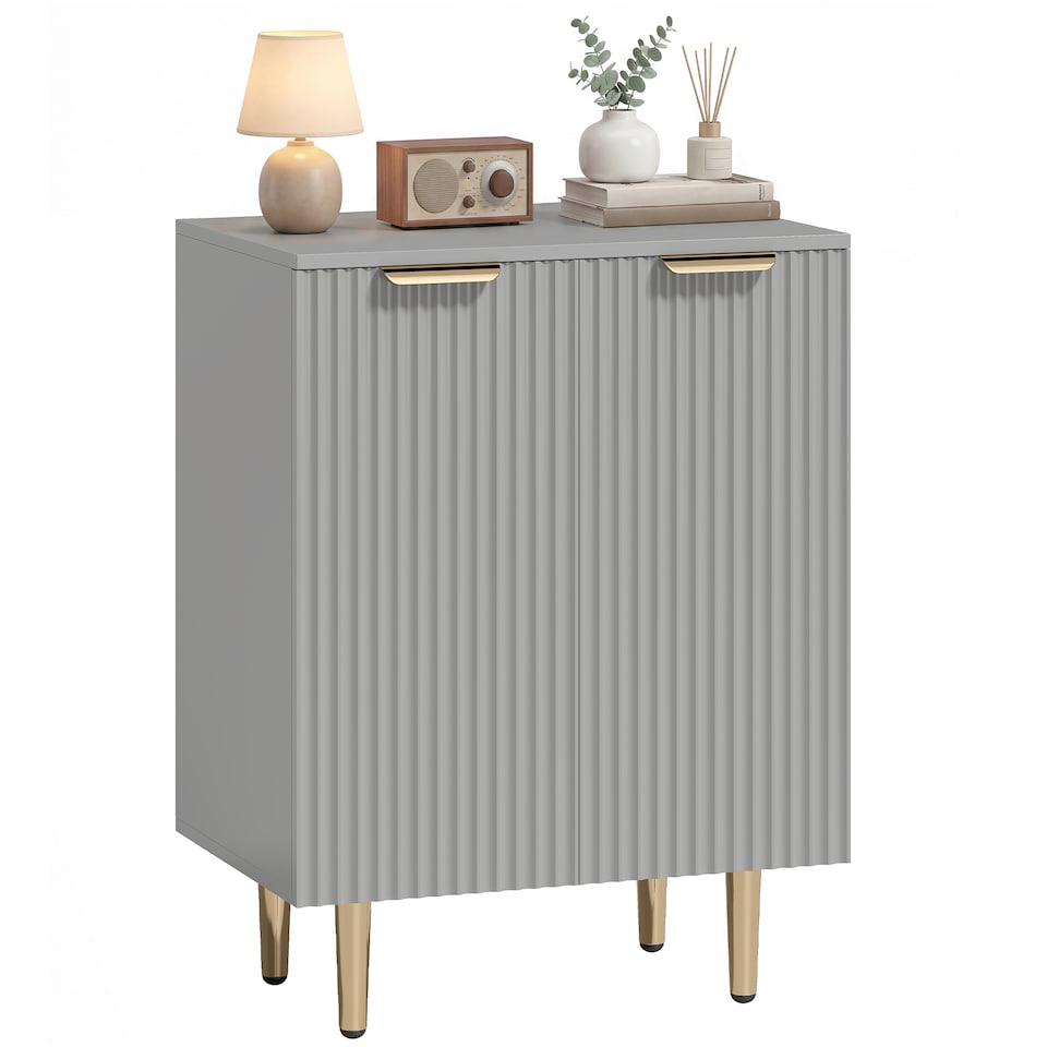 image 1 of HOMCOM Sideboard Buffet Cabinet with Adjustable Shelf, Grey