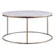 image 1 of Teamson Home Marmo Large Round Coffee Table, Marble Side Table, Modern Sofa End Table for Living Room, Bedroom or Lounge, White/Brass