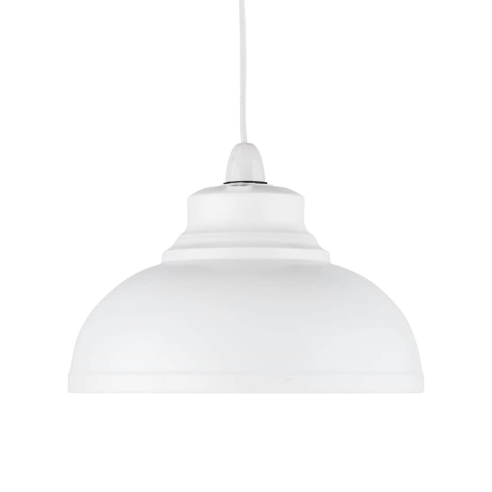 image 1 of Set of 2 Domed - Cream Easy Fit Metal Pendant Shades | White | Large | 2