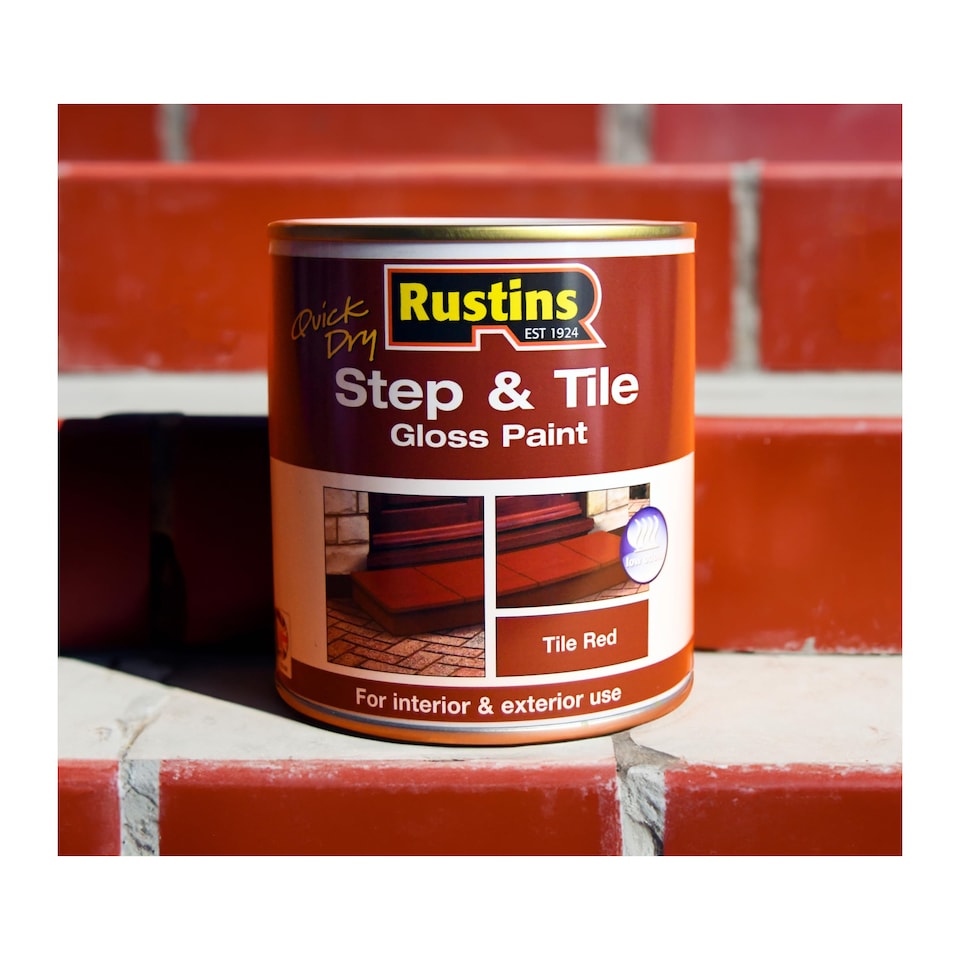 image 1 of Rustins Step & Tile Paint Red 250ml - STRDW250