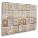 image 1 of NOVECRAFTO 3D Mediterranean Wall Panels – 6 PVC Sheets, Covers 2.76 sqm (29.76 sq ft), 96x48cm Each – Brown & Beige Tile Pattern Decorative Cladding
