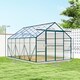 image 7 of Outsunny 8x12ft Polycarbonate Walk-in Greenhouse Outdoor w/ Double Sliding Door | Clear