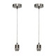 image 1 of Set of 2 Carss - Satin Nickel Ceiling Pendant Flex Suspension Kits for Easy Fit Shades | Chrome | 2