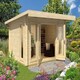 image 1 of Barbados 3-Log Cabin, Wooden Garden Room, Timber Summerhouse, Home Office - L459 x W419 x H241.94 cm Brown