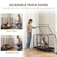 image 4 of PawHut Heavy Duty Dog Crate, Large Dog Cage with Wheels and Tray