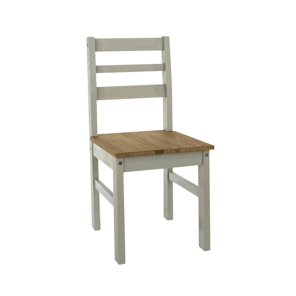 image 1 of Core Products Linea Pair of Grey Ladder Back Chairs H90.5cm x W40.5cm x D47cm Grey