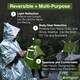image 4 of aZengear Emergency Survival Poncho (4pc) Thermal Mylar Foil Coating Blanket for Heat Retention and Rain, Waterproof (Green)