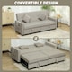 image 4 of HOMCOM Sectional Sofa Bed, L-Shaped 3 Seater Sofa Bed, Reversible Sleeper Sofa with Pull Out Couch Bed, Cushions, Fabric Futon Sofa Bed for Living Room, Beige | Cream