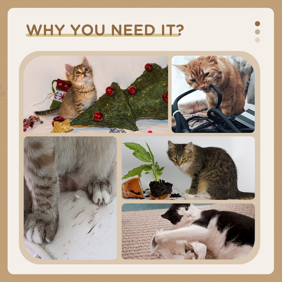 image 1 of PawHut 72cm Cat Tree Tower with Scratching Post Perch, Indoor