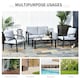 image 3 of Outsunny 4pcs Garden Sectional Loveseat Chairs Table Furniture