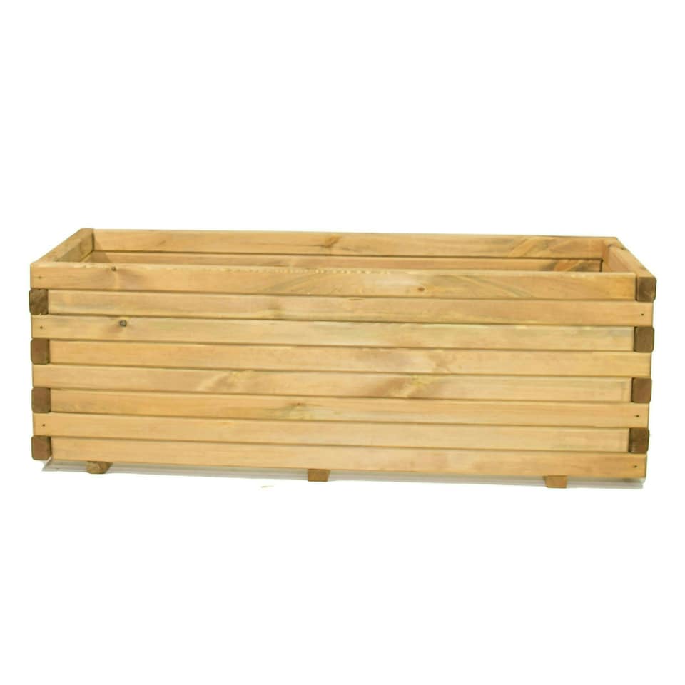 image 1 of Primrose Pine Raised Flower Bed Planed Trough Planter Timber 110cm