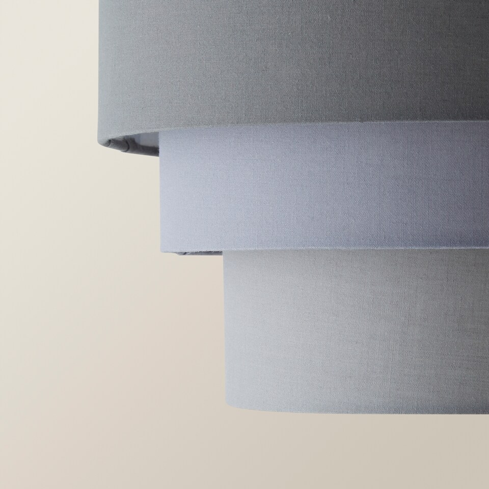 image 1 of ValueLights Aztec 3 Tier Charcoal Fabric Ceiling Light Shade | Grey