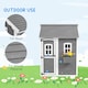 image 4 of Outsunny Wooden Wendy House for Kids with Floor, for Gardens, Patios - Grey