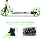 image 7 of HOMCOM Folding Kick Scooter, Adjustable Ride On Scooter with 200mm Big Wheels and Double Shock Absorption, Urban Scooter for 14 older Teens Adult, Green | Green | Green | 94L x 38W x 90-105H cm