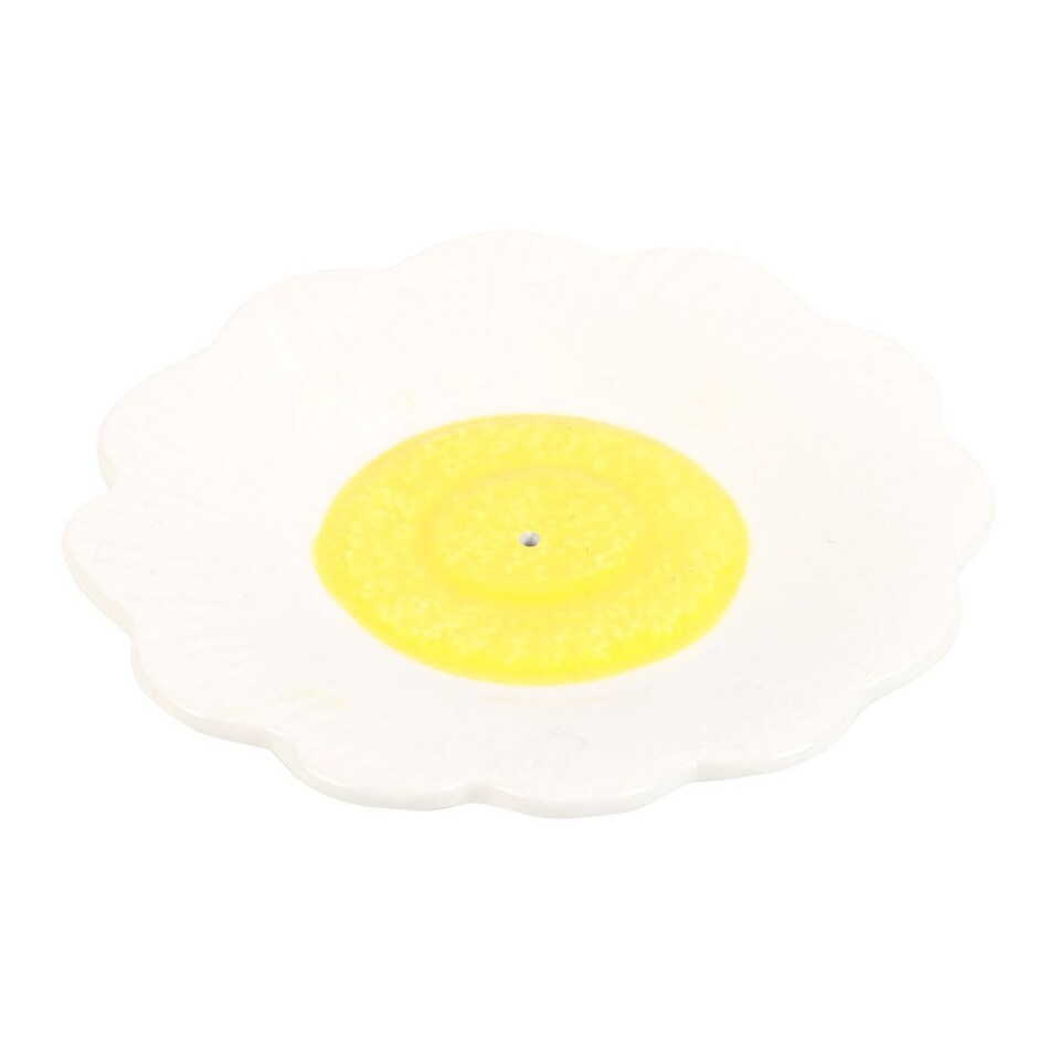 image 1 of Something Different Daisy Incense Holder - White/Yellow - One Size