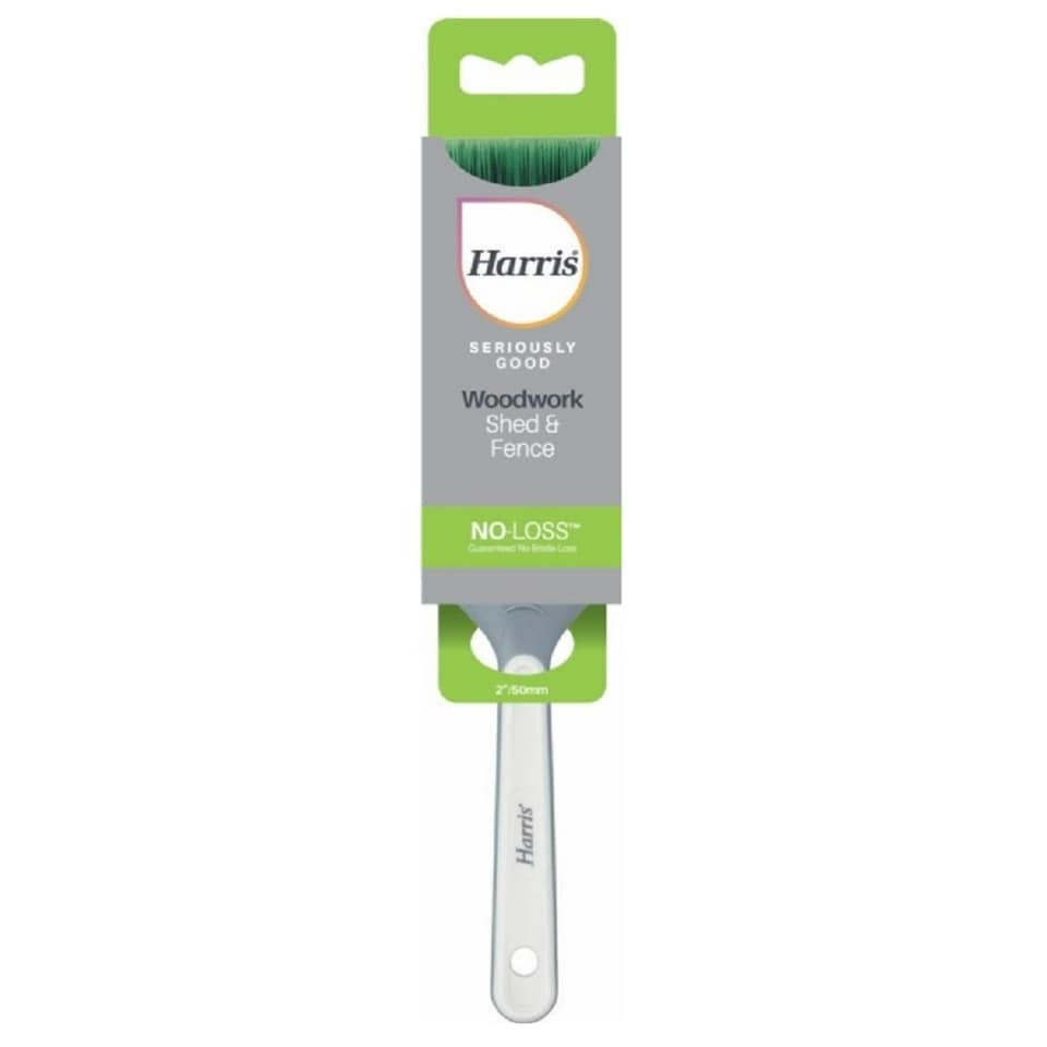 image 1 of Harris Seriously Good Shed And Fence Paint Brush - Green/White - 50mm