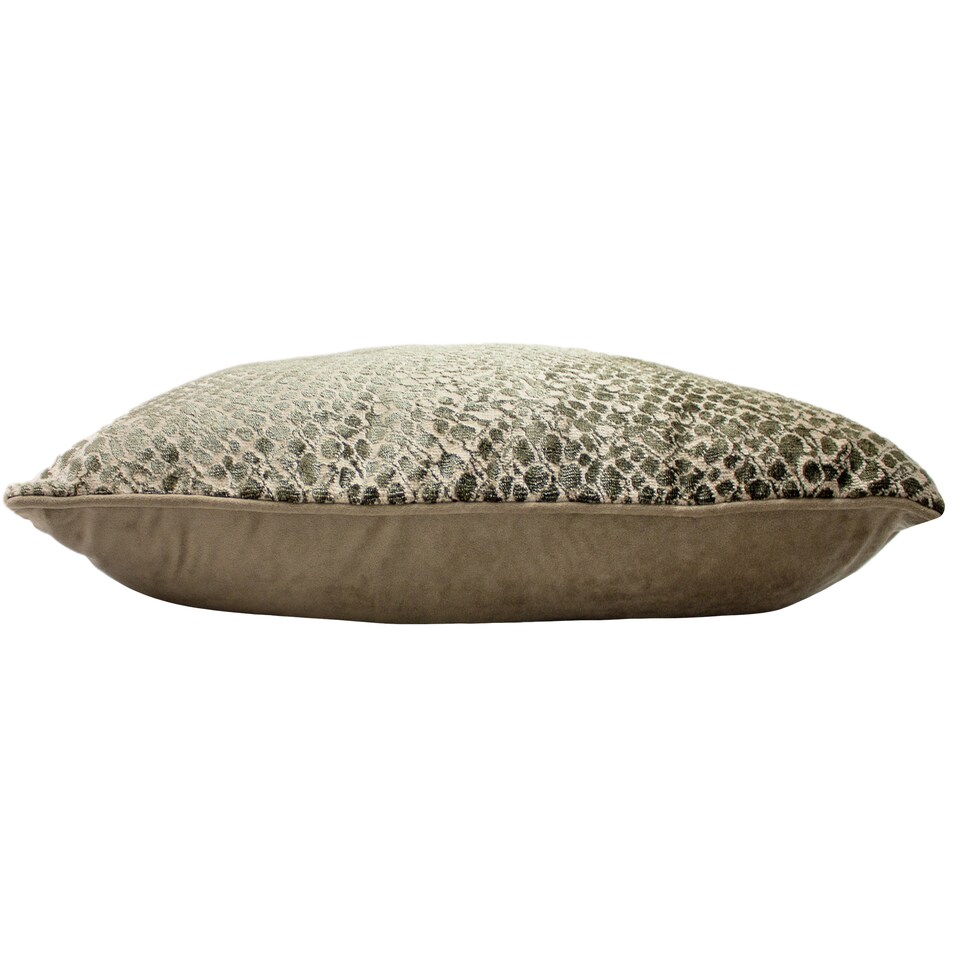 image 1 of Paoletti Python Snakeskin Print Velvet Cushion, Champagne, 40 x 60cm