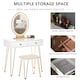image 7 of HOMCOM Dressing Table with LED Mirror and Cushioned Stool, Vanity Desk with Acrylic Lipstick Holder and 2 Drawers, Makeup Table for Bedroom, White