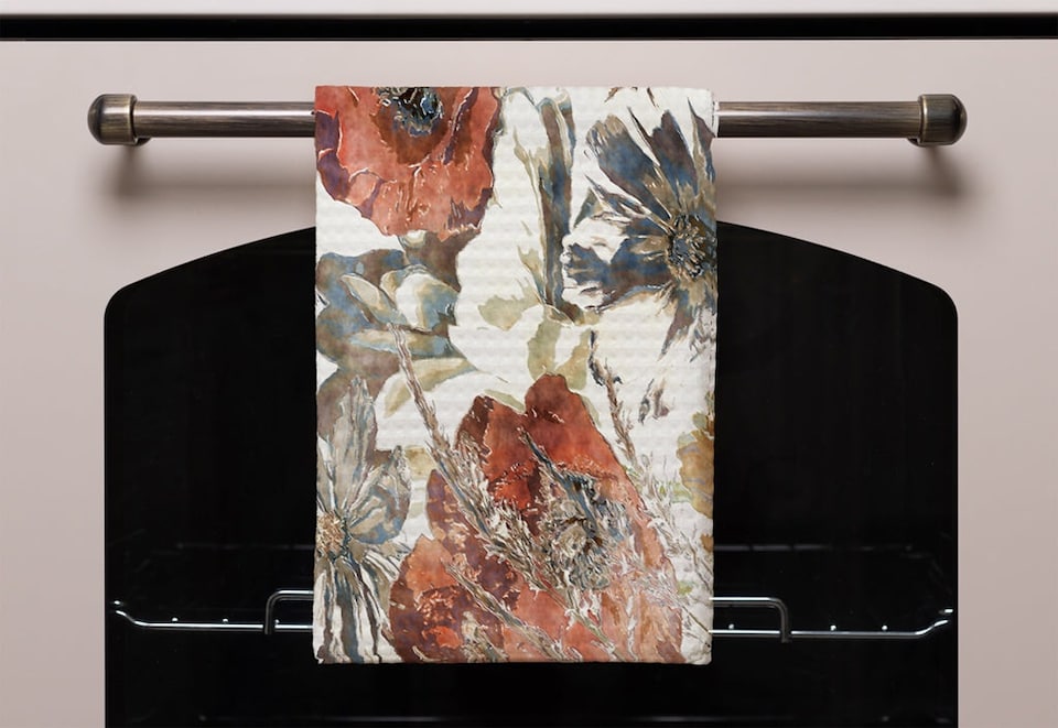image 1 of Watercolour Flower Print (Kitchen Towel)