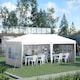 image 2 of Outsunny 3 x 6m Heavy Duty Gazebo Marquee Party Tent with Storage Bag Black