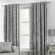 image 1 of Paoletti Verona Crushed Velvet Silver Eyelet Curtains 229 x 137cm