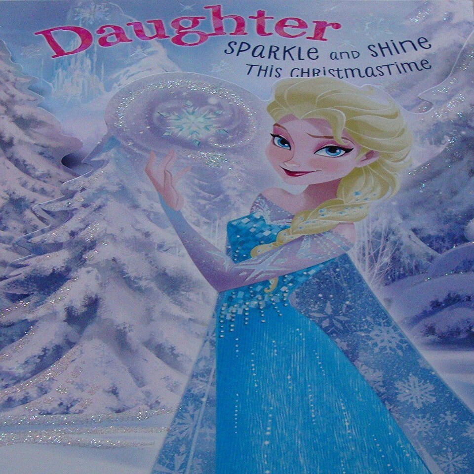image 1 of Daughter Sparkle And Shine Disney Frozen Christmas Card