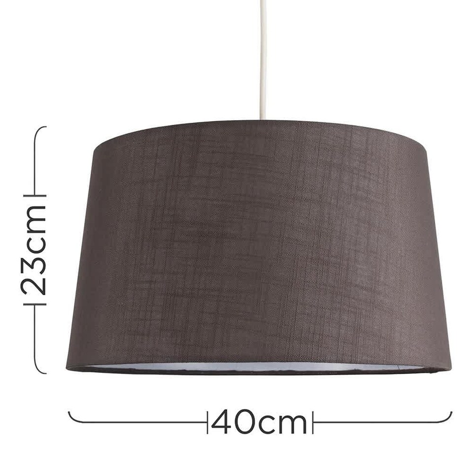 image 1 of ValueLights Doretta Grey Ceiling Pendant Shade & Bulb