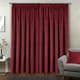 image 5 of Oxford Red Velvet Curtains 46 x 72 inch (117 x 183 cm) 100% Blackout Pencil Pleat Thermal Noise Reducing Curtains for Bedroom and Living Room