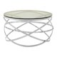 image 1 of Allure Round Silver Swirl Base Coffee Table Silver