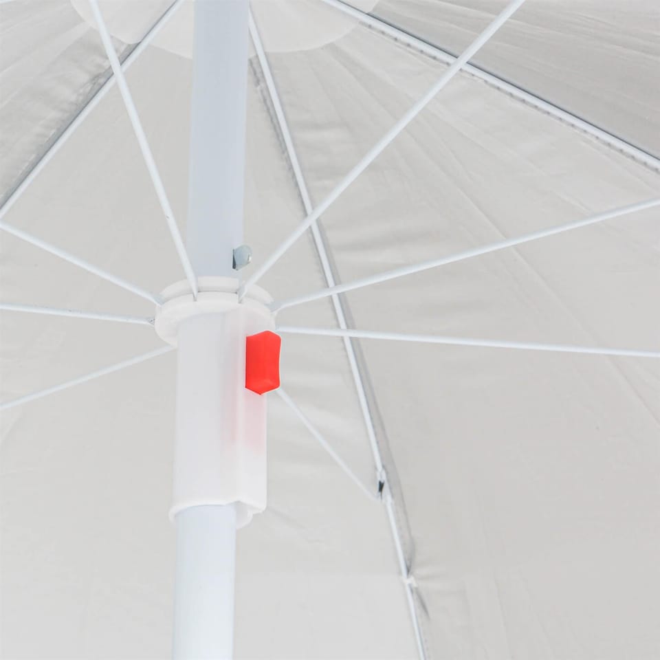 image 1 of Harbour Housewares Metal Beach Parasol - 1.8m  - Red Stripe