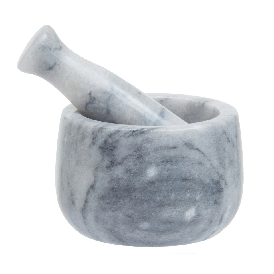 image 1 of Interiors By Premier Grey Marble Mortar and Pestle, Durable 250ml Marble Grinder for Kitchen, Non-Porous Handcrafted