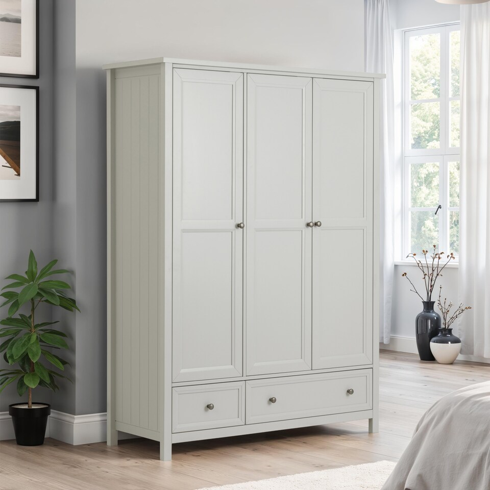image 1 of Maine 3 Door 2 Drawer Wardrobe - Dove Grey