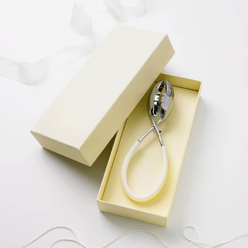 image 1 of Bugatti Kiss Salad Tongs White