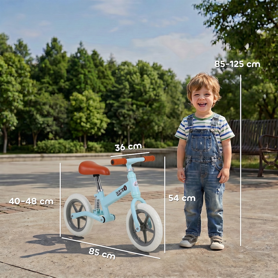 image 1 of HOMCOM Kid Balance Bike ChildrenBicycle Adjustable Seat 2-5 Years No Pedal Blue