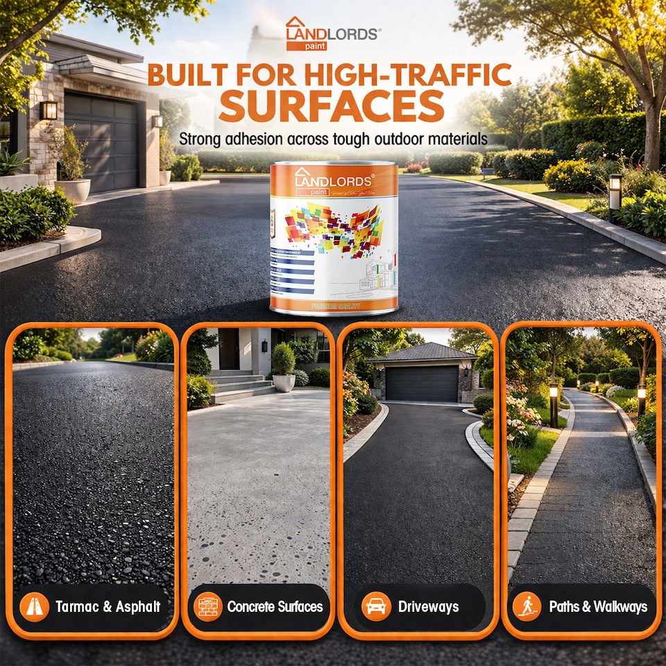 image 1 of Landlords Paint - Tarmac Paint - Restores, Revivies & Protects Driveways & Paths - Black - 20L