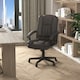 image 2 of HOMCOM Swivel Executive Office Chair Mid Back PU Leather Chair w/ Arm, Brown