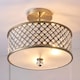 image 2 of Hudson 3 Light Flush Ceiling Light Antique Brass, Crystal, E27