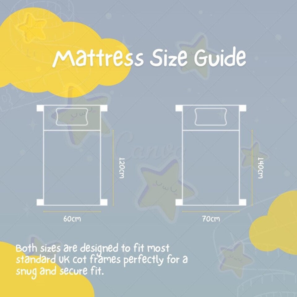 image 1 of MHG Living Cot Bed Mattress Waterproof Anti-Allergy Baby Mattress Cover for Newborns - White - 120cmx60cm